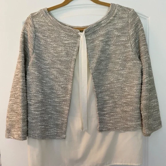 Anthropologie Postage Stamp Small sweater/blouse grey - Picture 6 of 6